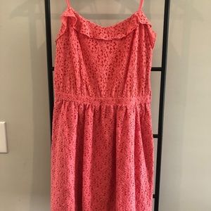 Coral Lace Sundress from Paris, France Never Worn